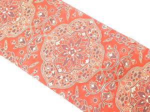 アンティーク　唐花に花菱模様織り出し袋帯（着用可）